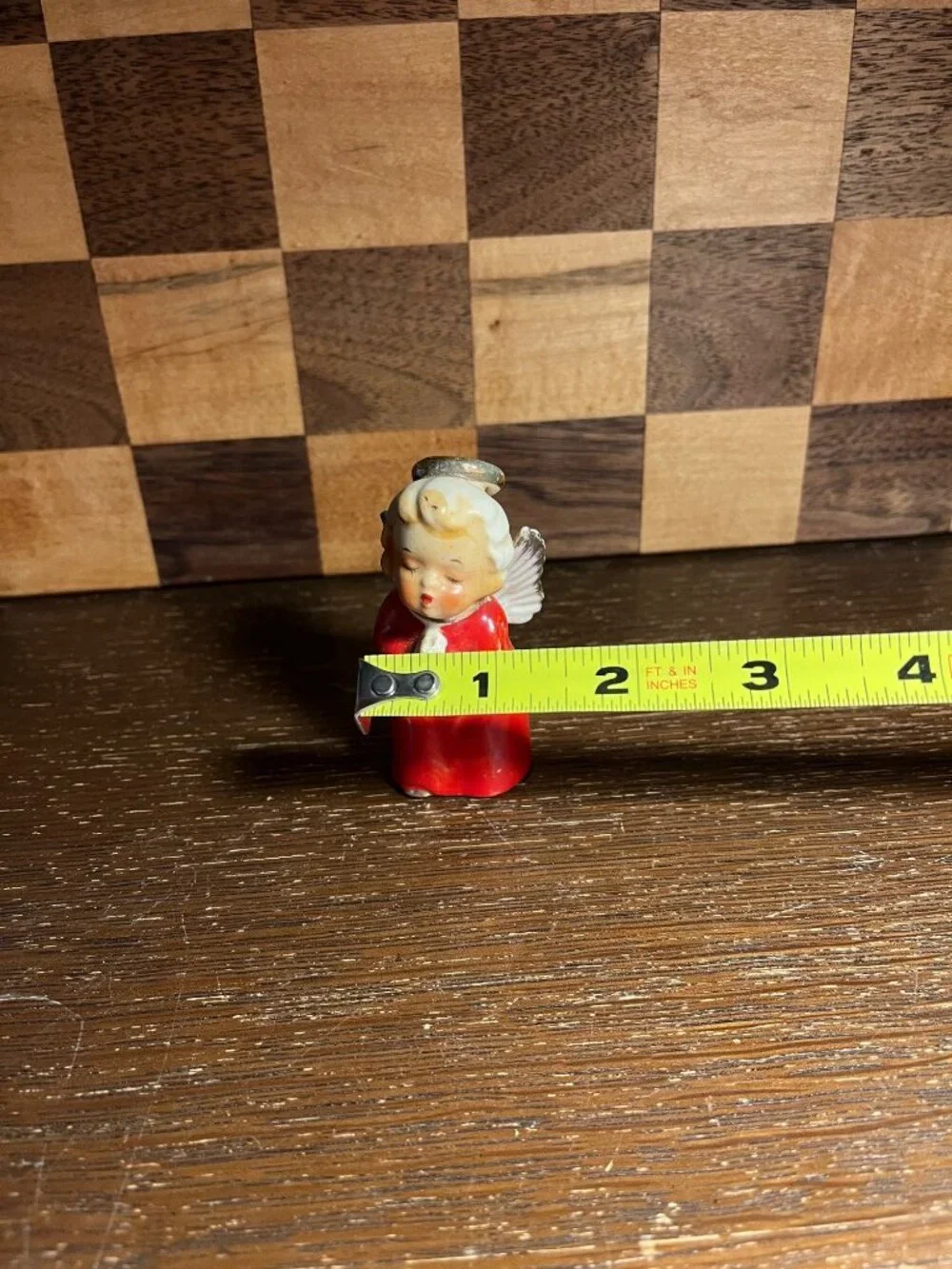 Vintage Christmas Angel Shaker in Red Dress A563